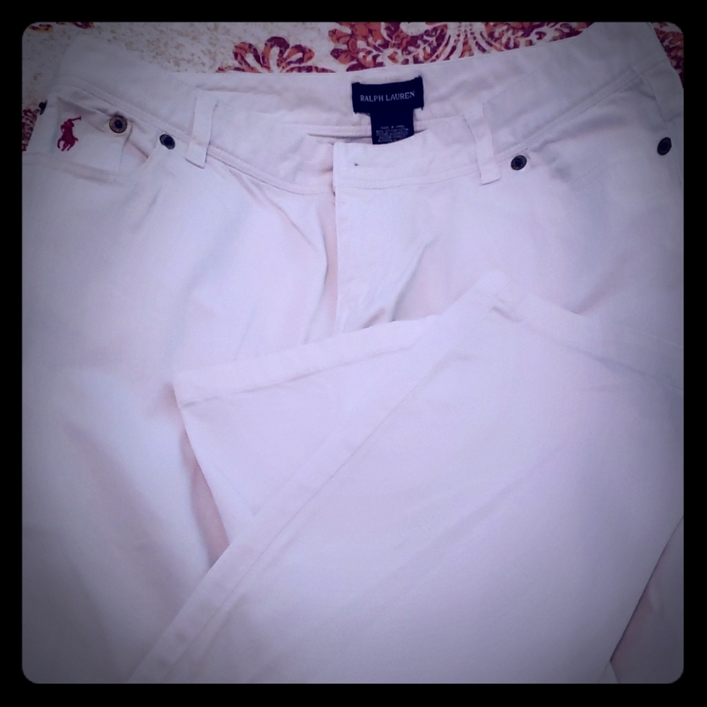 A pair of white Polo pants